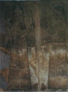 sargon relief Sargon on left receiving his chief official Tartan found in Khorsabad palace