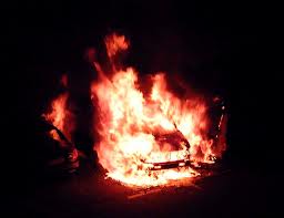 burning car